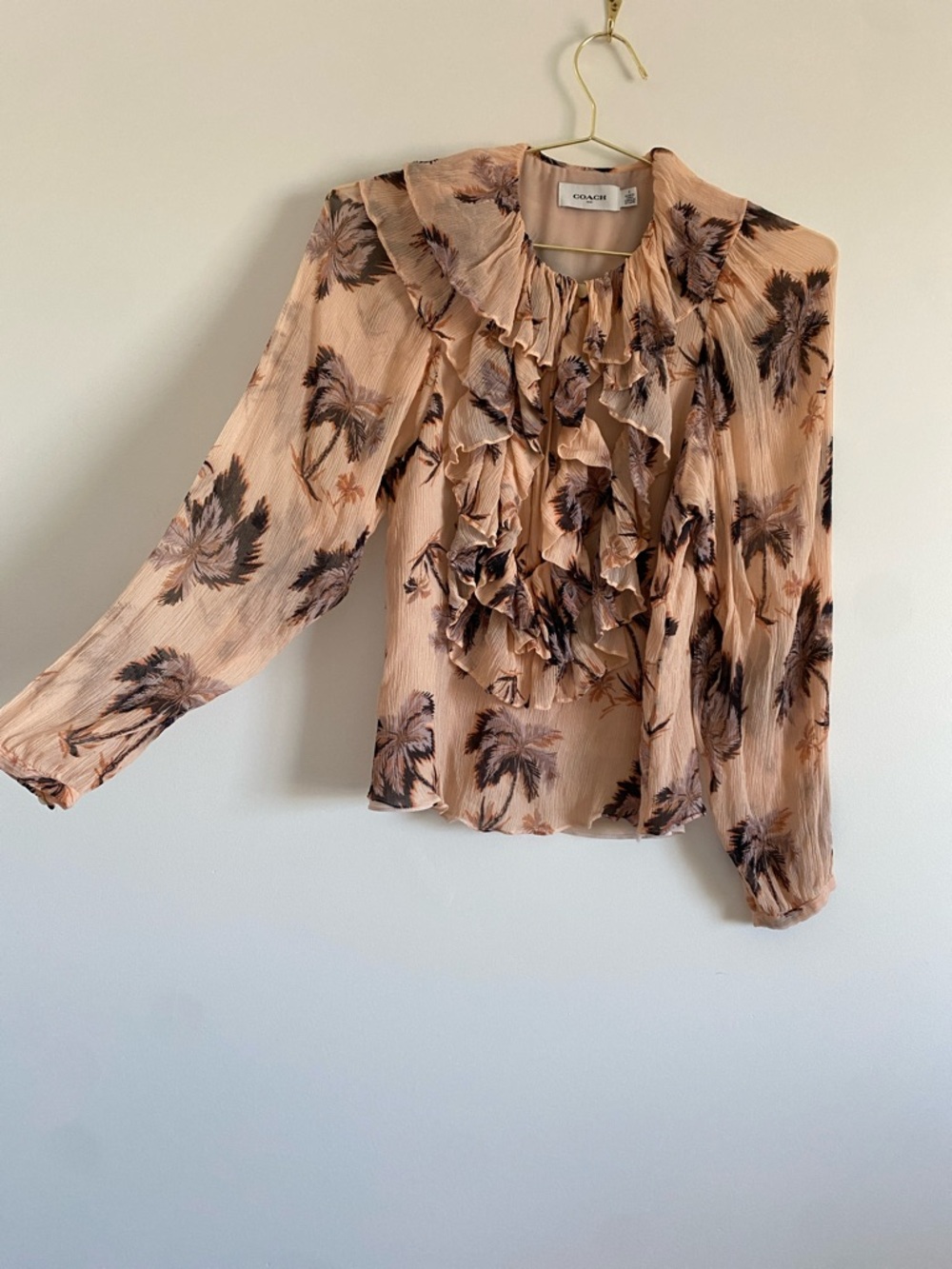 Coach Silk Ruffle Front Blouse | Size 4 - Picture 5 of 9